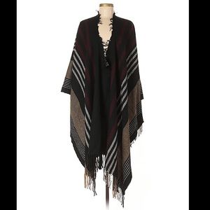 Free People Striped Poncho Cape
